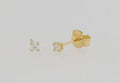 9ct yellow gold 2mm round cubic zirconia studs.