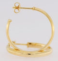9ct yellow gold 3mm x 21mm half round hoops.