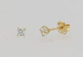 9ct yellow gold 3mm round cubic zirconia studs.