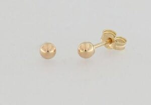 9ct yellow gold 3mm full ball studs.