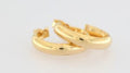 9ct yellow gold 4mm x 15mm half round hoops.