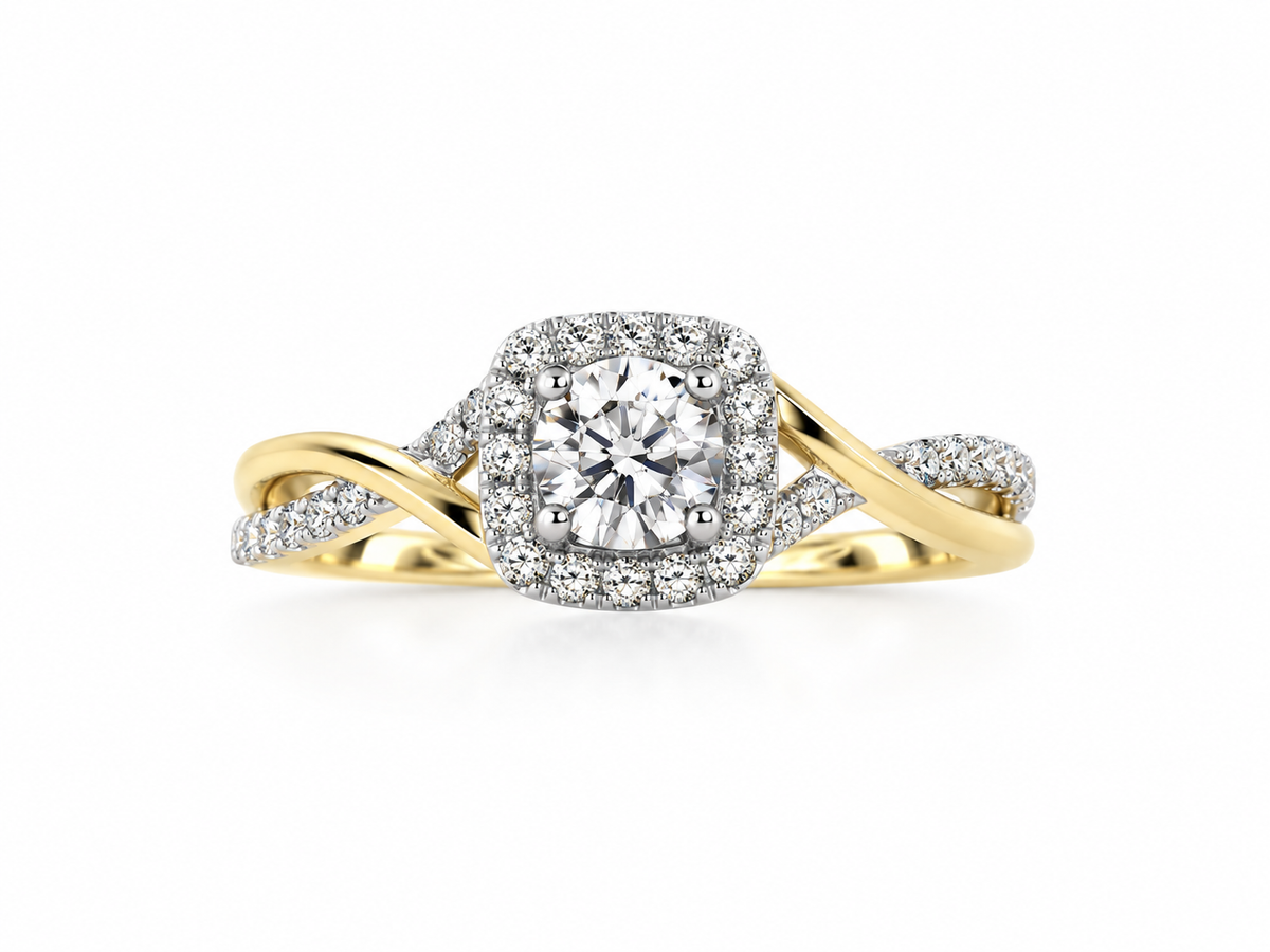 9ct yellow gold ring.