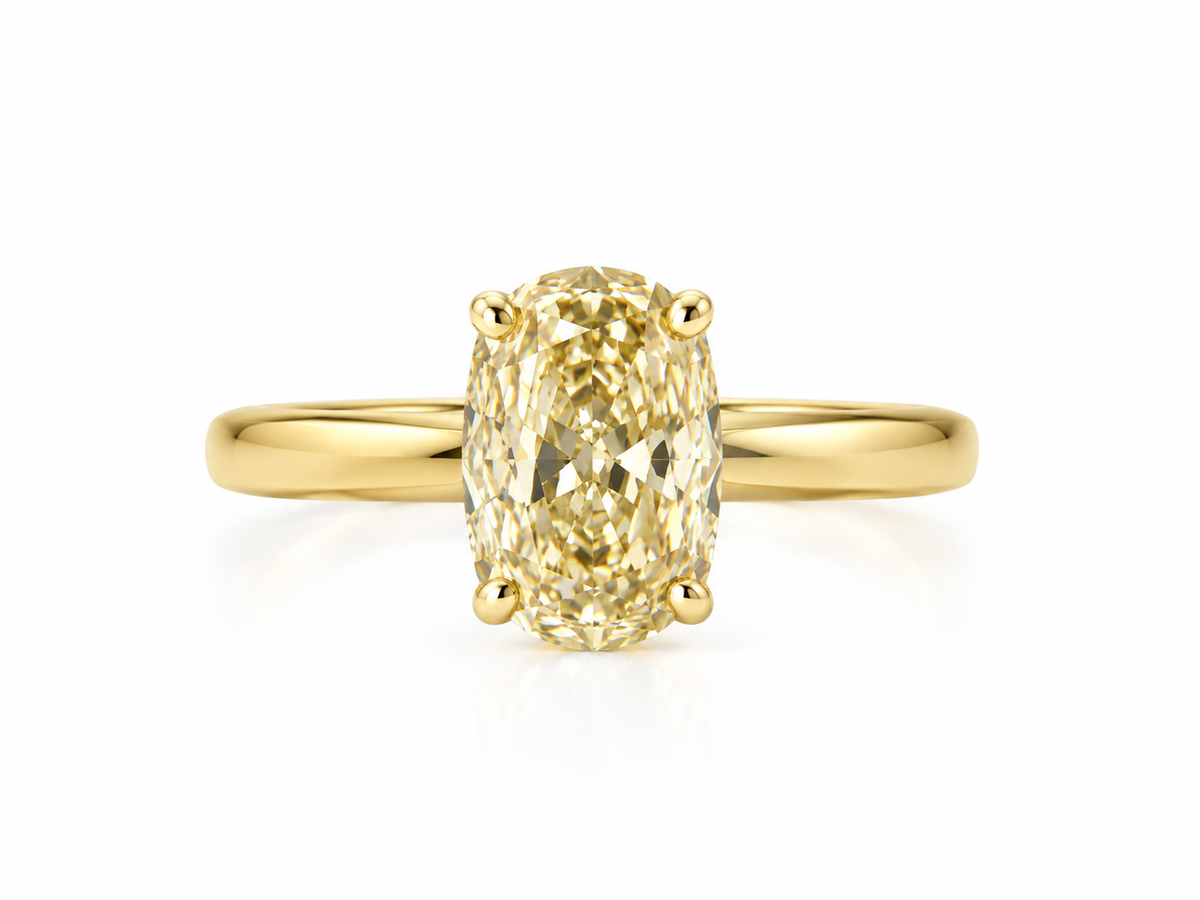 9ct yellow gold ring with laboratory grown diamond