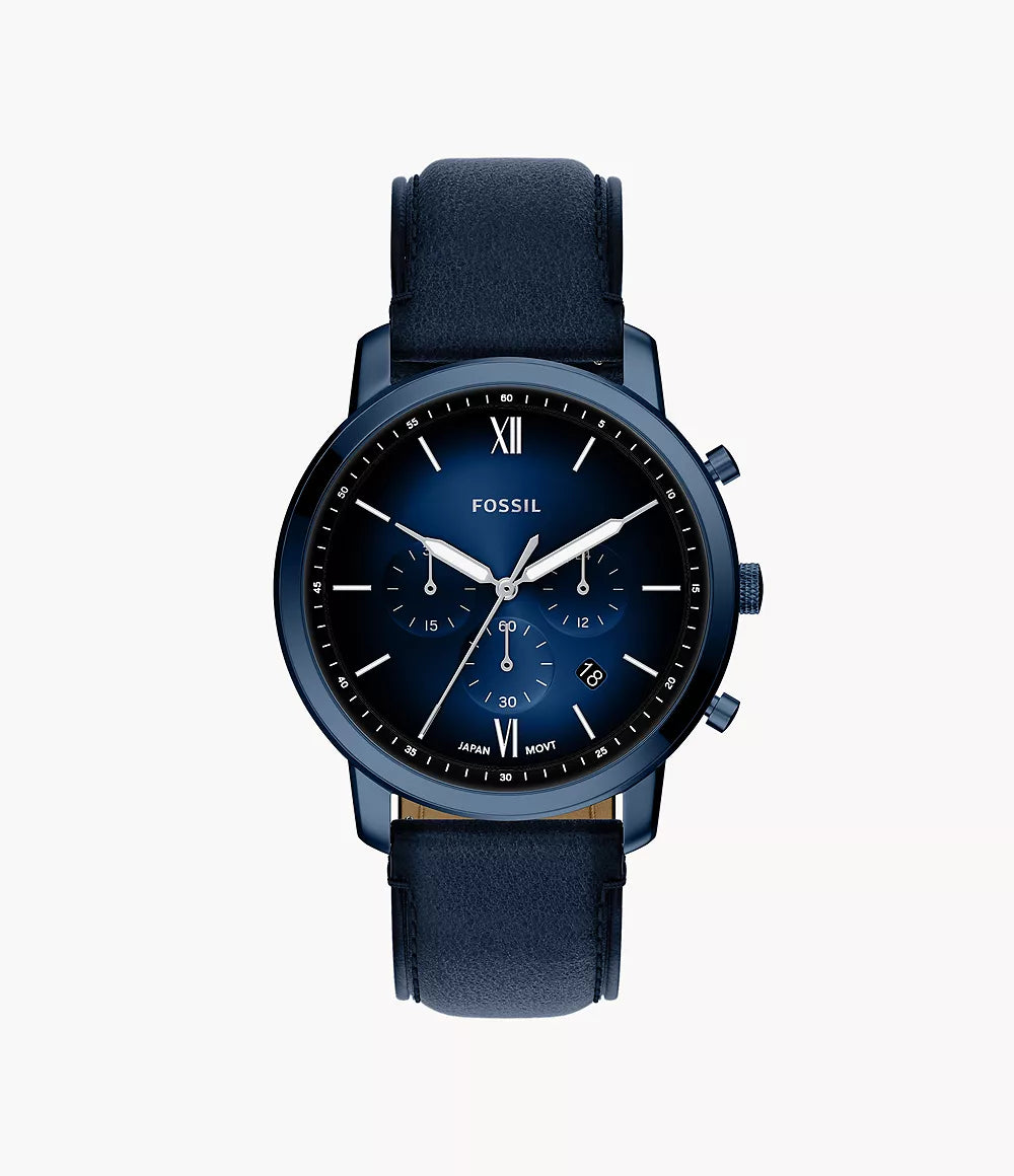 Fossil Neutra Chronograph Navy Leather Watch