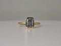 9ct yellow gold ring set with rectangle laboratory grown diamond