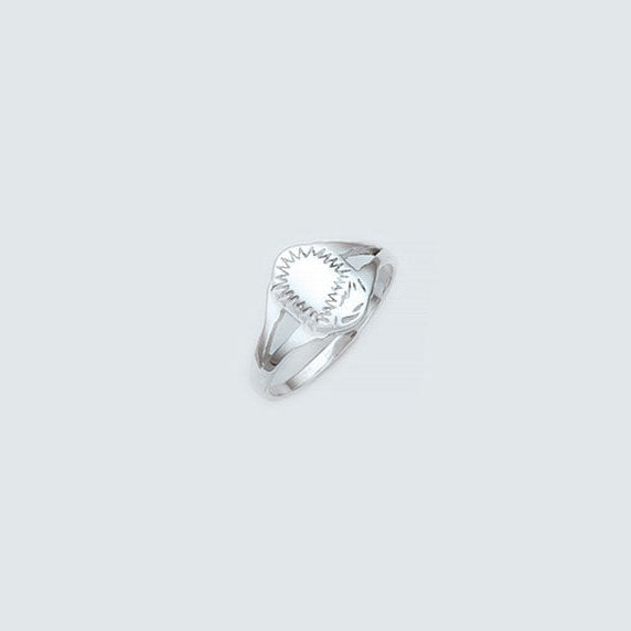 Silver baby signet ring.