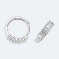 Silver cubic zirconia huggies.