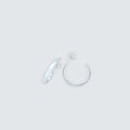 Silver half round 3mm x 17mm hoops