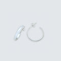 Silver 3mm x 21mm half round hoops