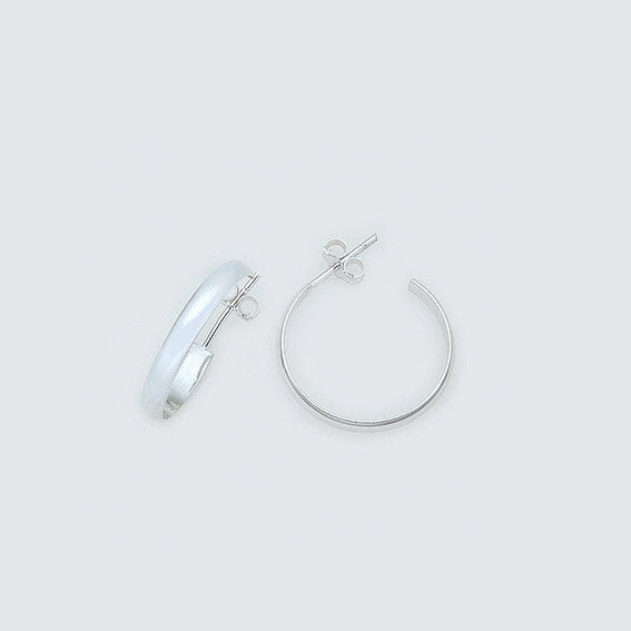 Silver 3mm x 21mm half round hoops