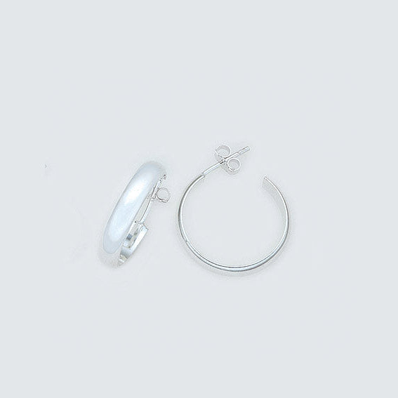 Silver 4mm x 21mm half round hoops.
