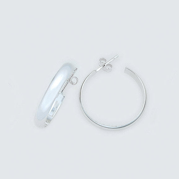 Silver 4mm x 25mm half round hoops.
