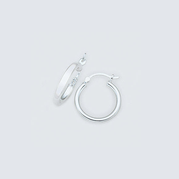 Silver 3mm x 15mm plain tube hoops.