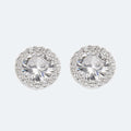 Silver cubic zirconia halo studs
