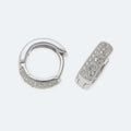 Silver 5mm x 10mm cubic zirconia huggies.