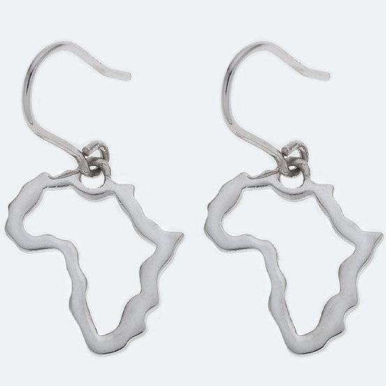 Silver cut out Africa drops