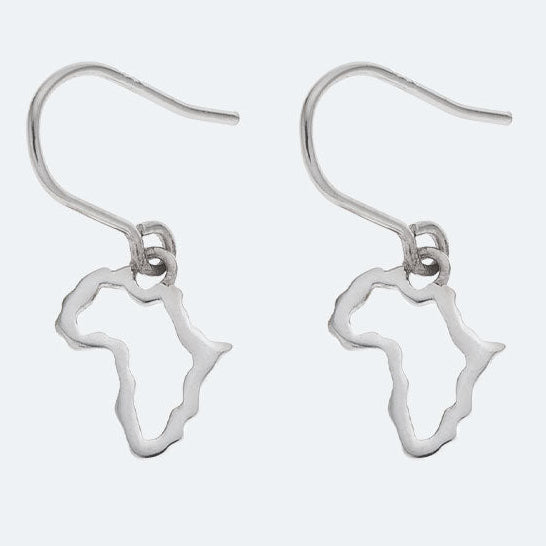 Silver cut out Africa drops