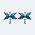 Silver dragonfly studs.
