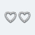 Silver cut out heart studs.