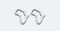 Silver cut out Africa studs