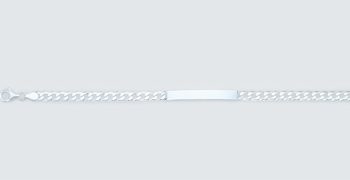 Silver curb ID bracelet