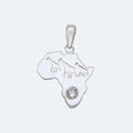 Silver Map of Africa with cut out giraffe and cubic