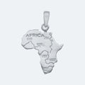 Silver Map of Africa with rivers