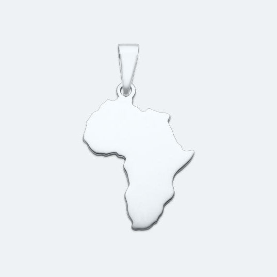 Silver plain flat Map Of Africa
