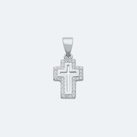 Silver cross pendant.