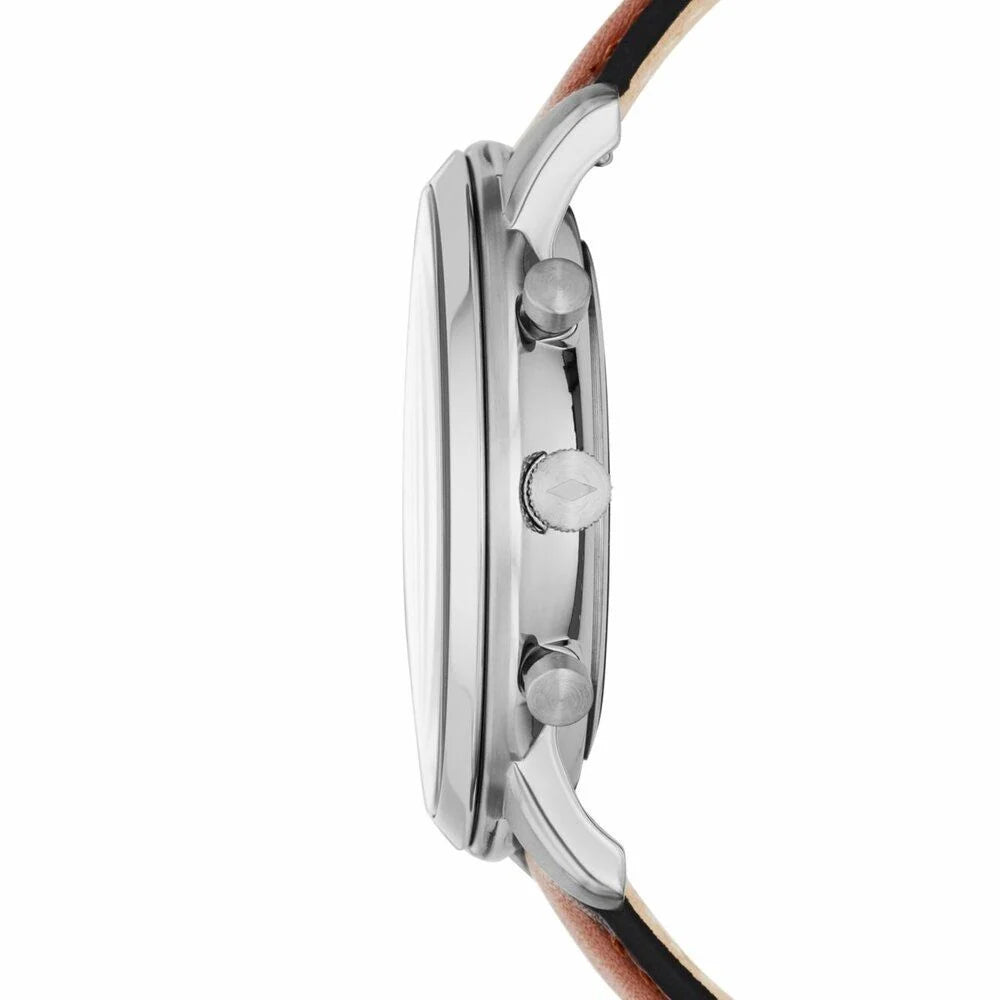 Fossil Men's Neutra Chrono Silver Round Leather Watch