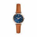 Ladies Fossil Women's Carlie Mini Silver Round Leather Watch