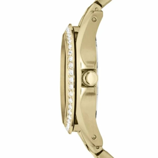 Ladies Gold Plated Riley Fossil Watch